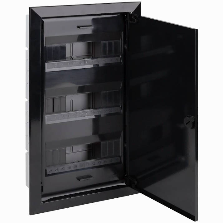 68136МЧ Тусо Щиток с/п на 36 мод. с металлической дверцей 580х325х103мм, черный